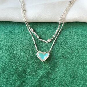 New Alicia Bonnie Silver Necklace - Love Dichroic Glass